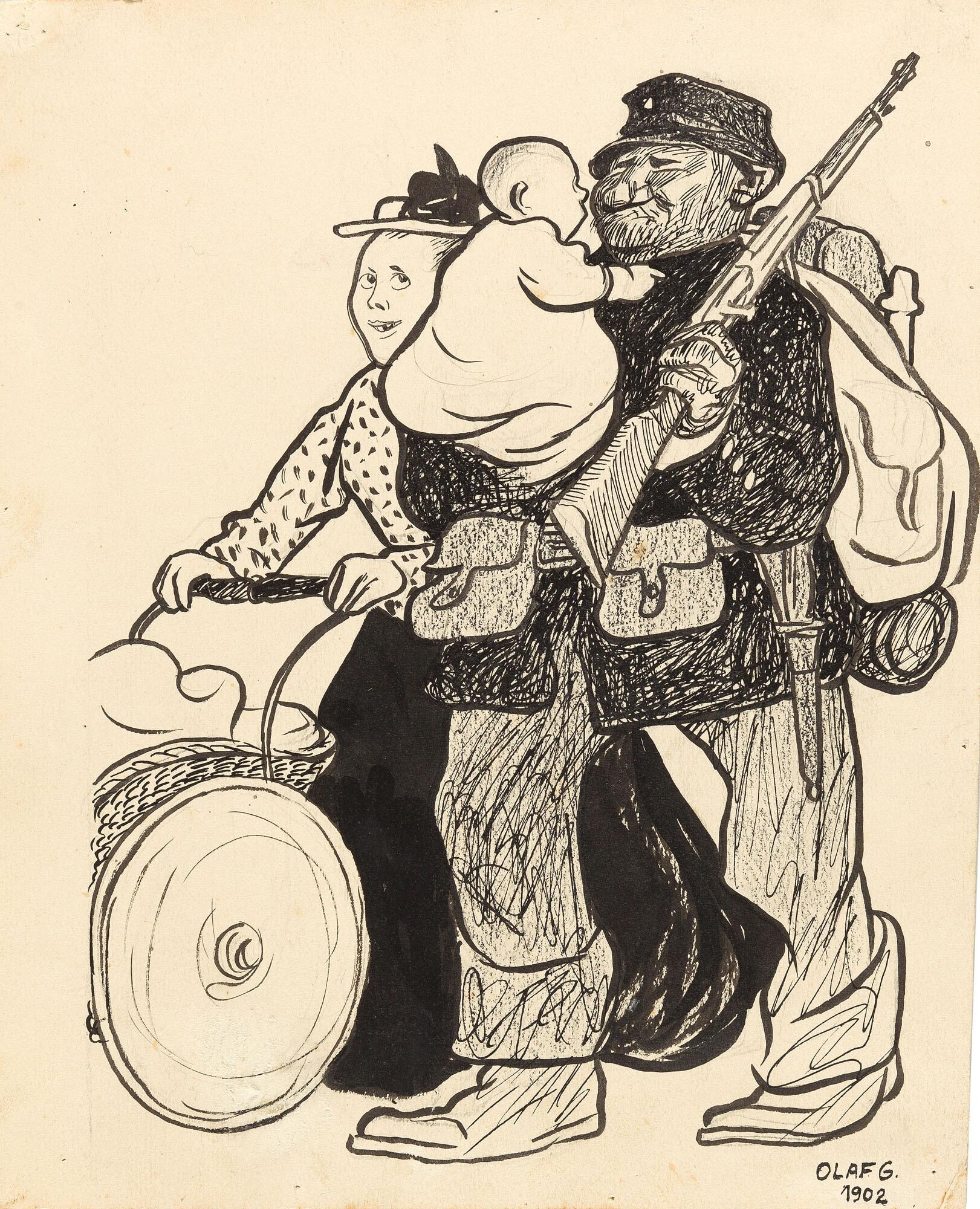 Olaf Gulbransson - Das Familienglück.