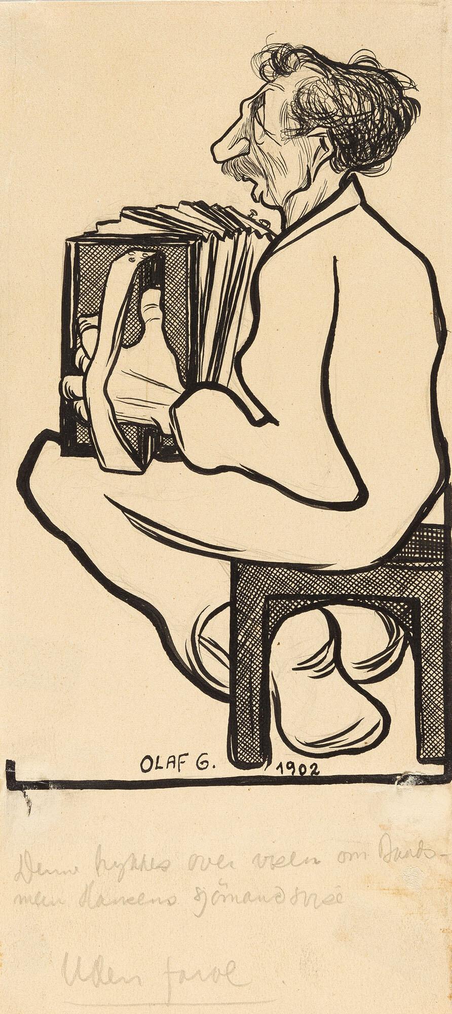 Olaf Gulbransson - Der kleine Harmonikaspieler.