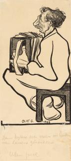 Olaf Gulbransson - Der kleine Harmonikaspieler.