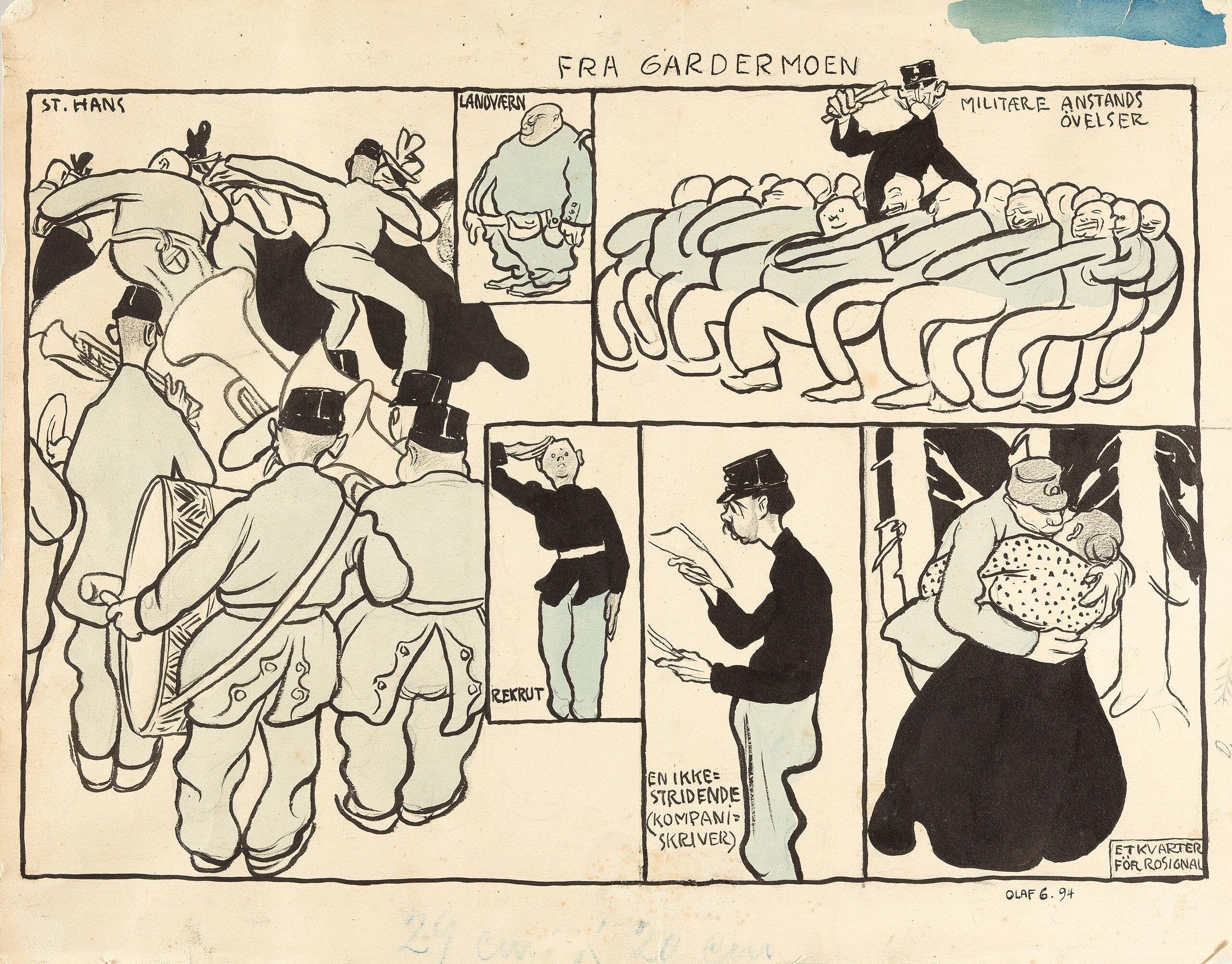 Olaf Gulbransson - Der Militärdienst („Fra Gardermoen“).