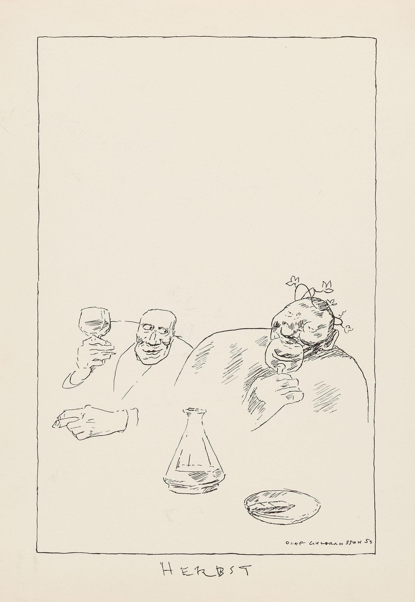 Olaf Gulbransson - Die vier Jahreszeiten: Herbst.