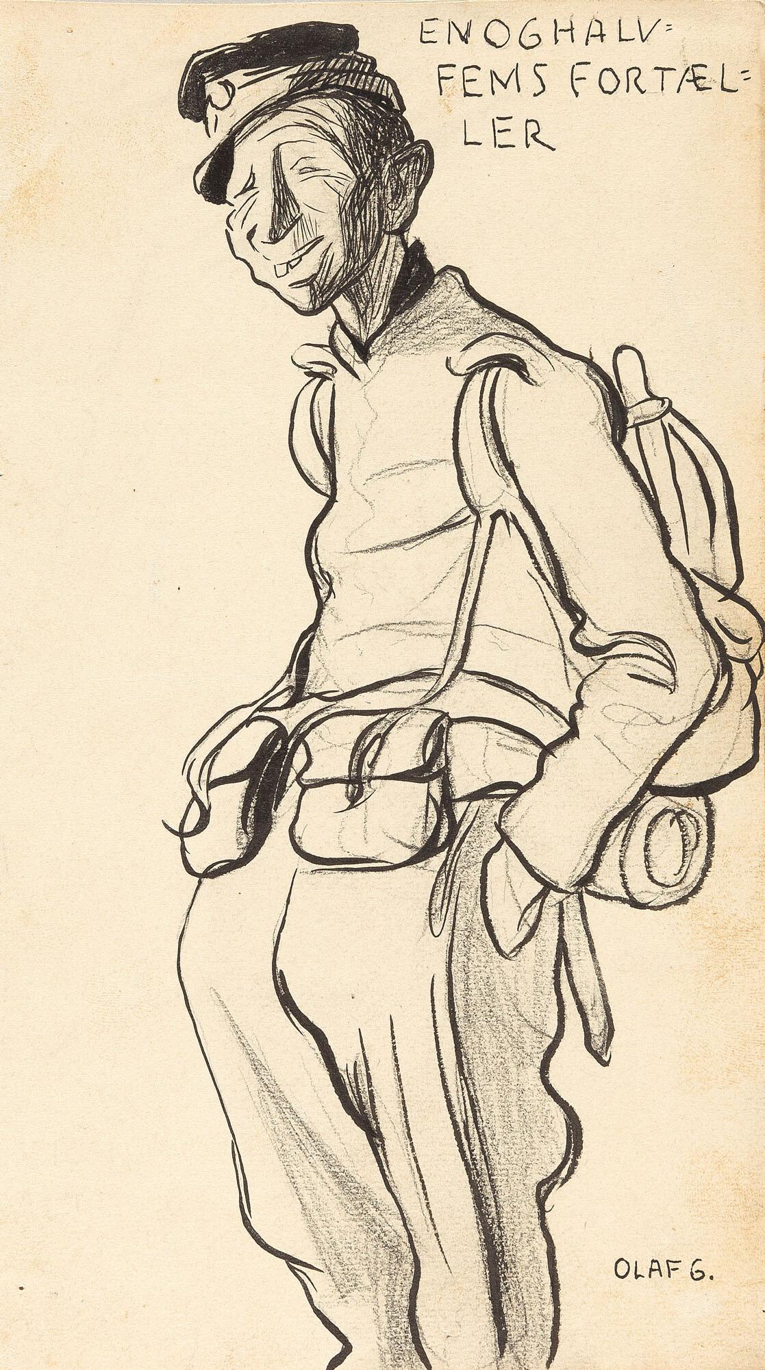 Olaf Gulbransson - „En og halvfems fortæller“ (91-Jähriger Erzähler).