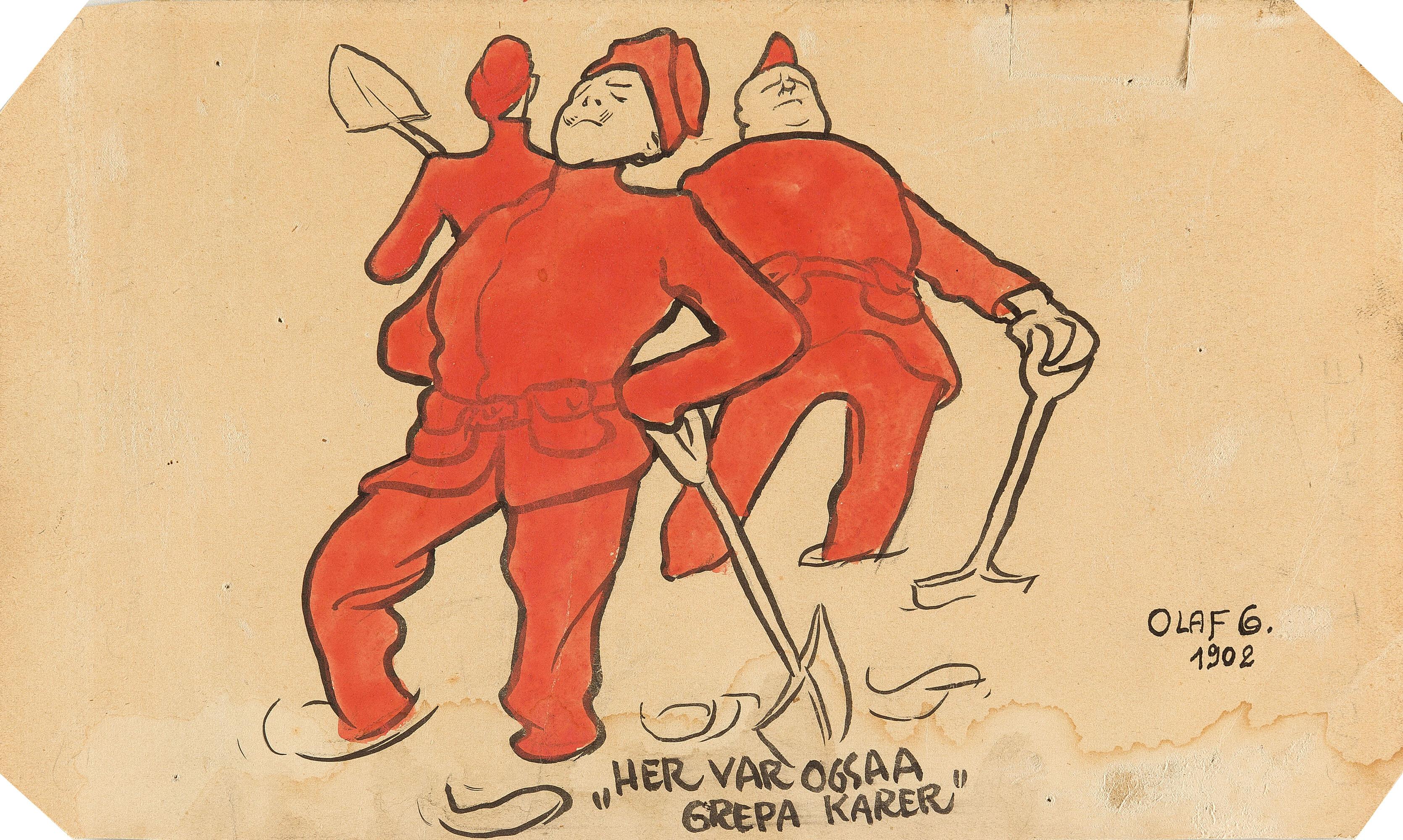 Olaf Gulbransson - „Her var ogsaa Grepa Karer“ (Hier war auch Grepa Karer).