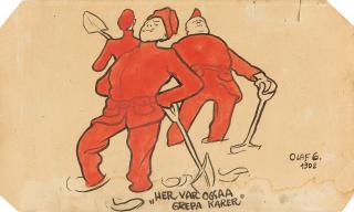 Olaf Gulbransson - „Her var ogsaa Grepa Karer“ (Hier war auch Grepa Karer).