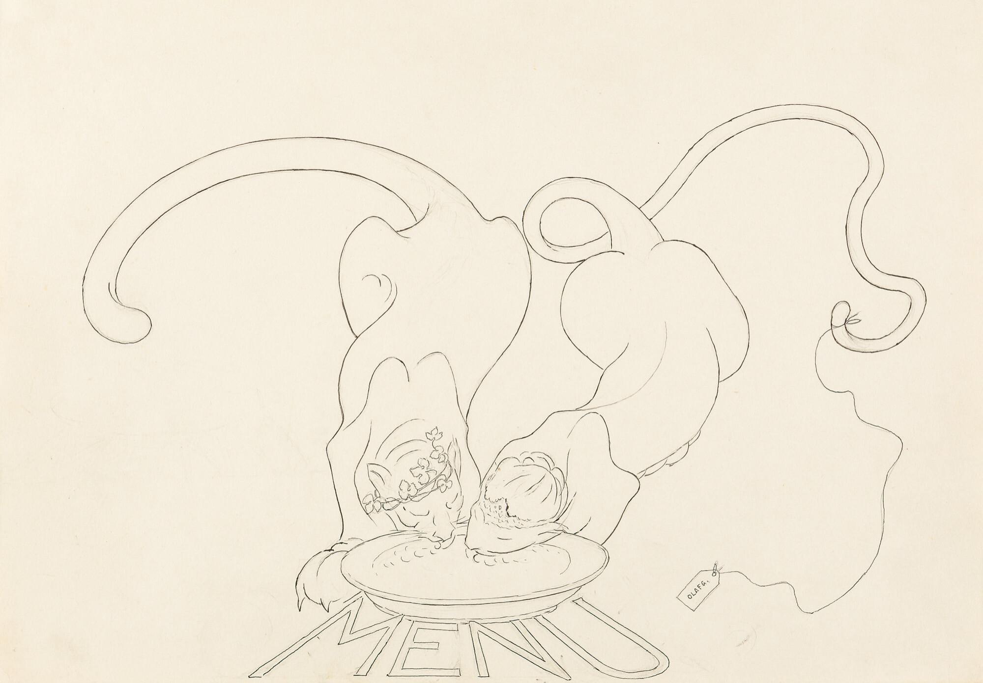 Olaf Gulbransson - Hochzeits-„Menu“.