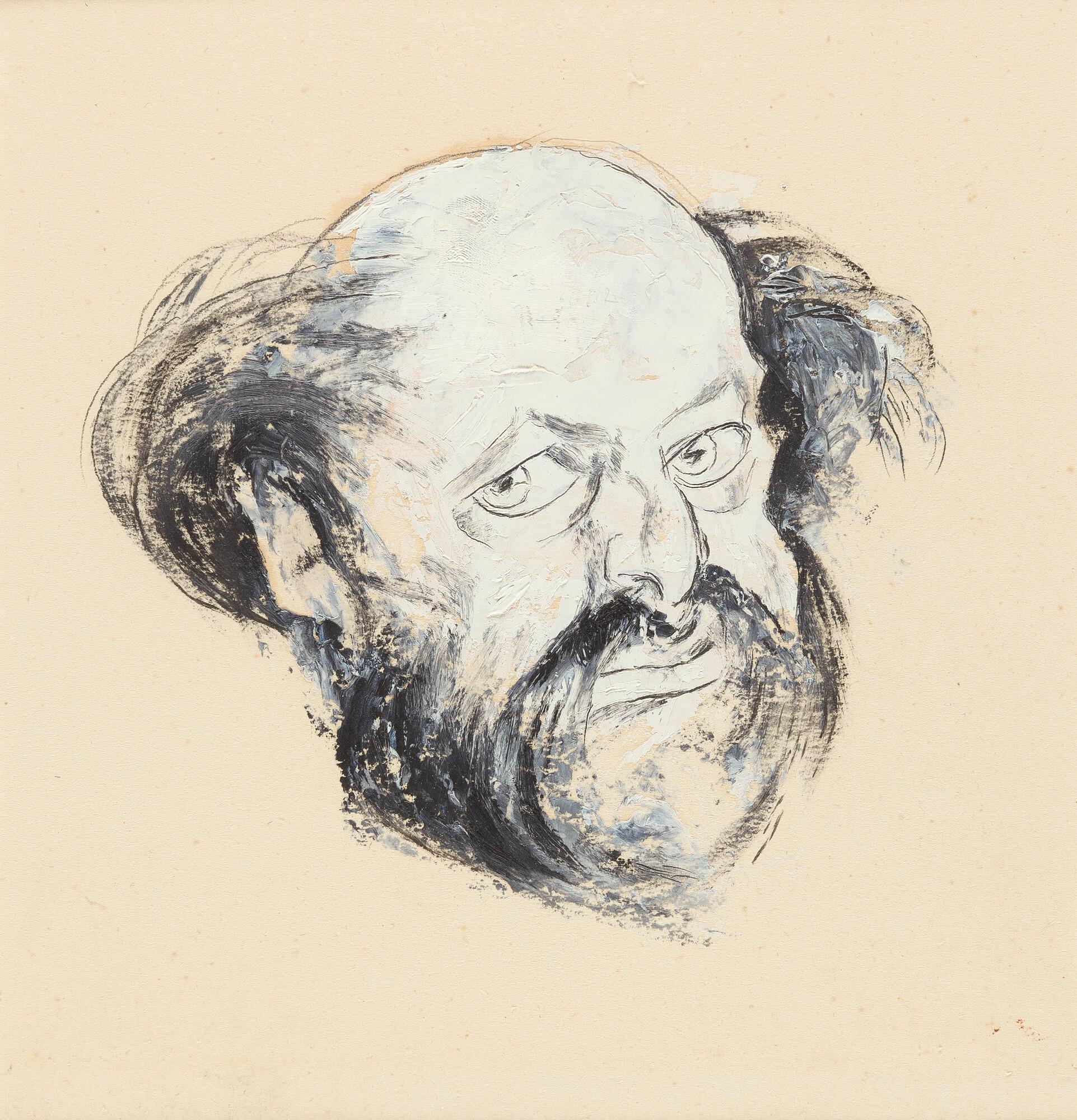 Olaf Gulbransson - Kopf eines bärtigen Mannes