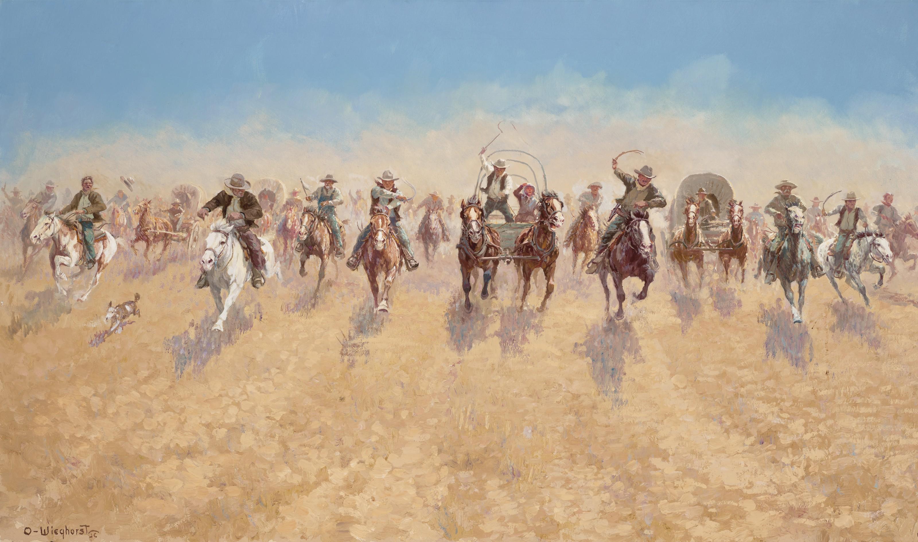 Olaf Karl Wieghorst - Opening of the Cherokee Strip