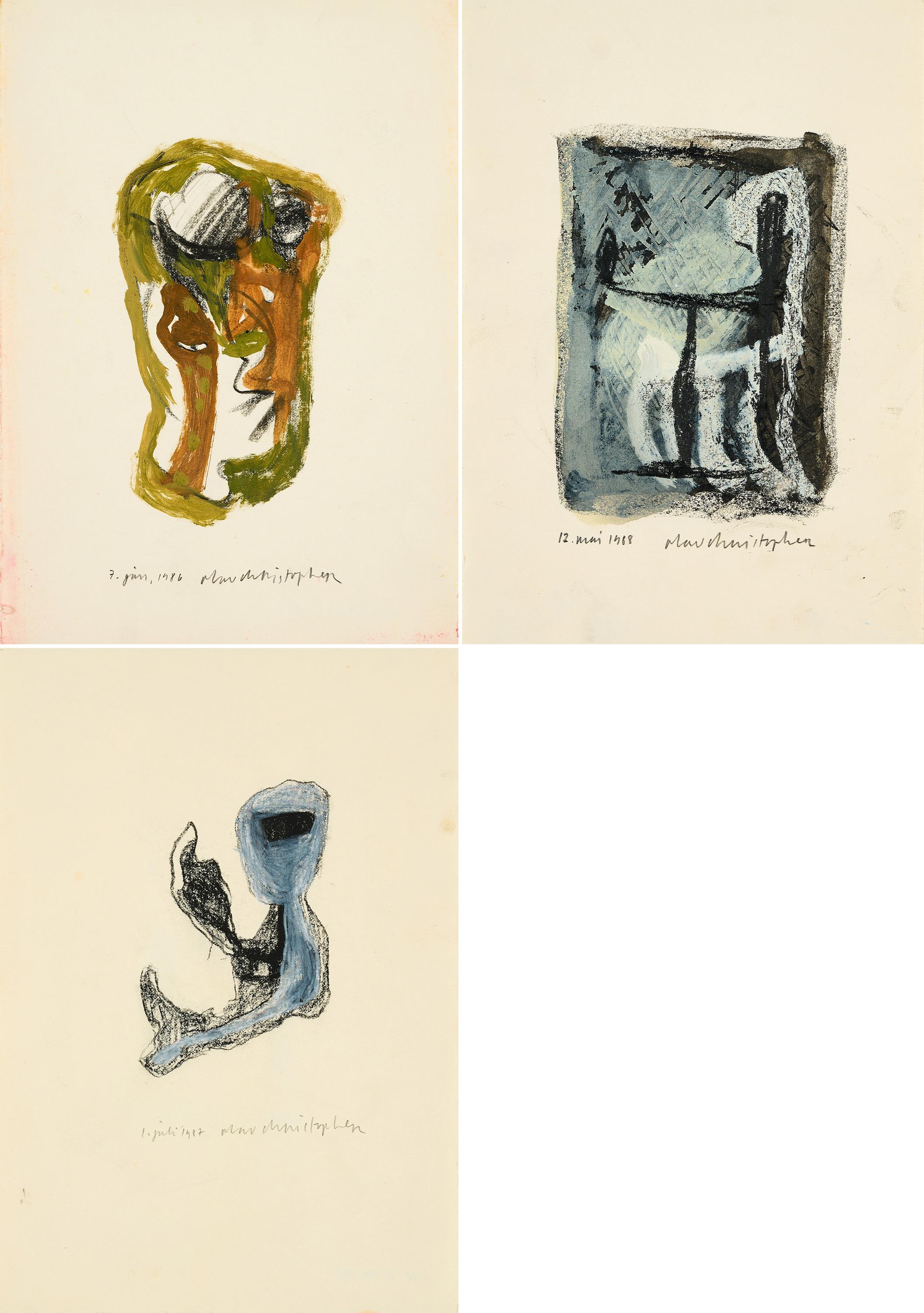 Olav Christopher Jenssen - Konvolut von 3 Papierabeiten.