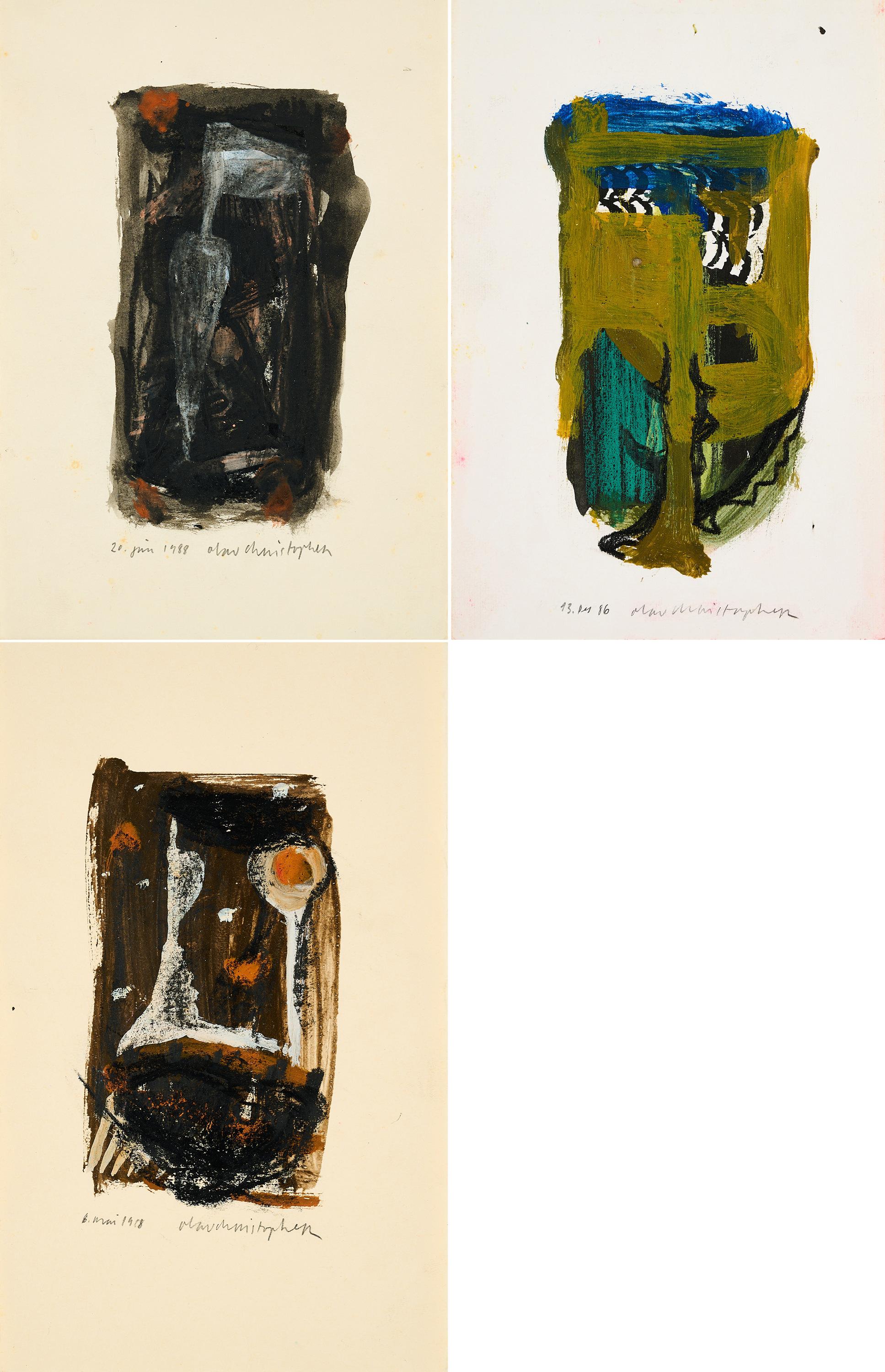 Olav Christopher Jenssen - Konvolut von 3 Papierarbeiten.