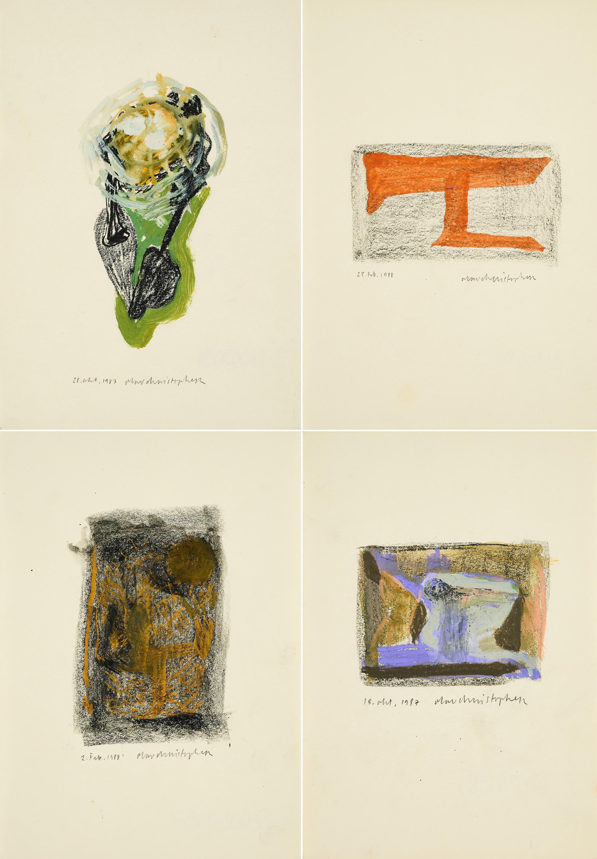 Olav Christopher Jenssen - Konvolut von 4 Papierarbeiten.