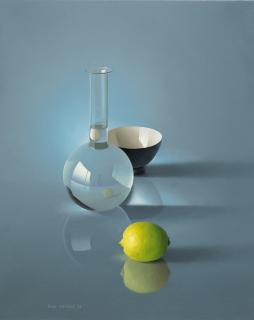 Olav Cleofas - Glaskolben, Schale und Zitrone