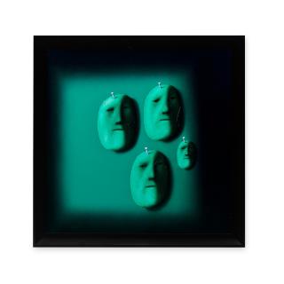 Oleg Tselkov - Four masks in green