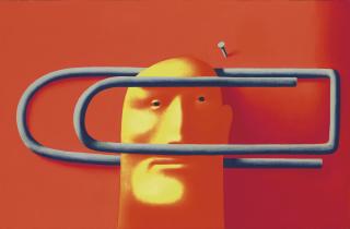 Oleg Tselkov - Head in paper clip