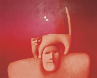 Oleg Tselkov - Man With Cat And Dragonfly