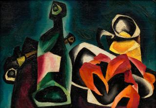 Oleg Tselkov - Pipe, bière et écrevisses/ Pipe, beer and crayfish