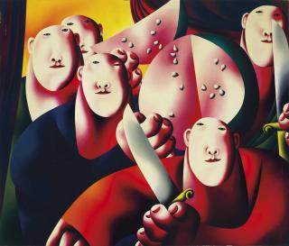 Oleg Tselkov - Portrait of group with watermelon