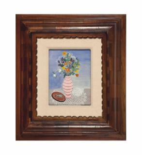 Olga Costa - Ramillete con fondo azul