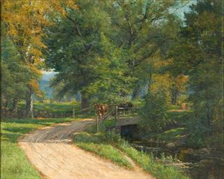 Olive Parker Black - Cattle Crossing a Bridge