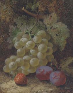 Oliver Clare - Grapes, Plums And A Strawberry On A Mossy Bank