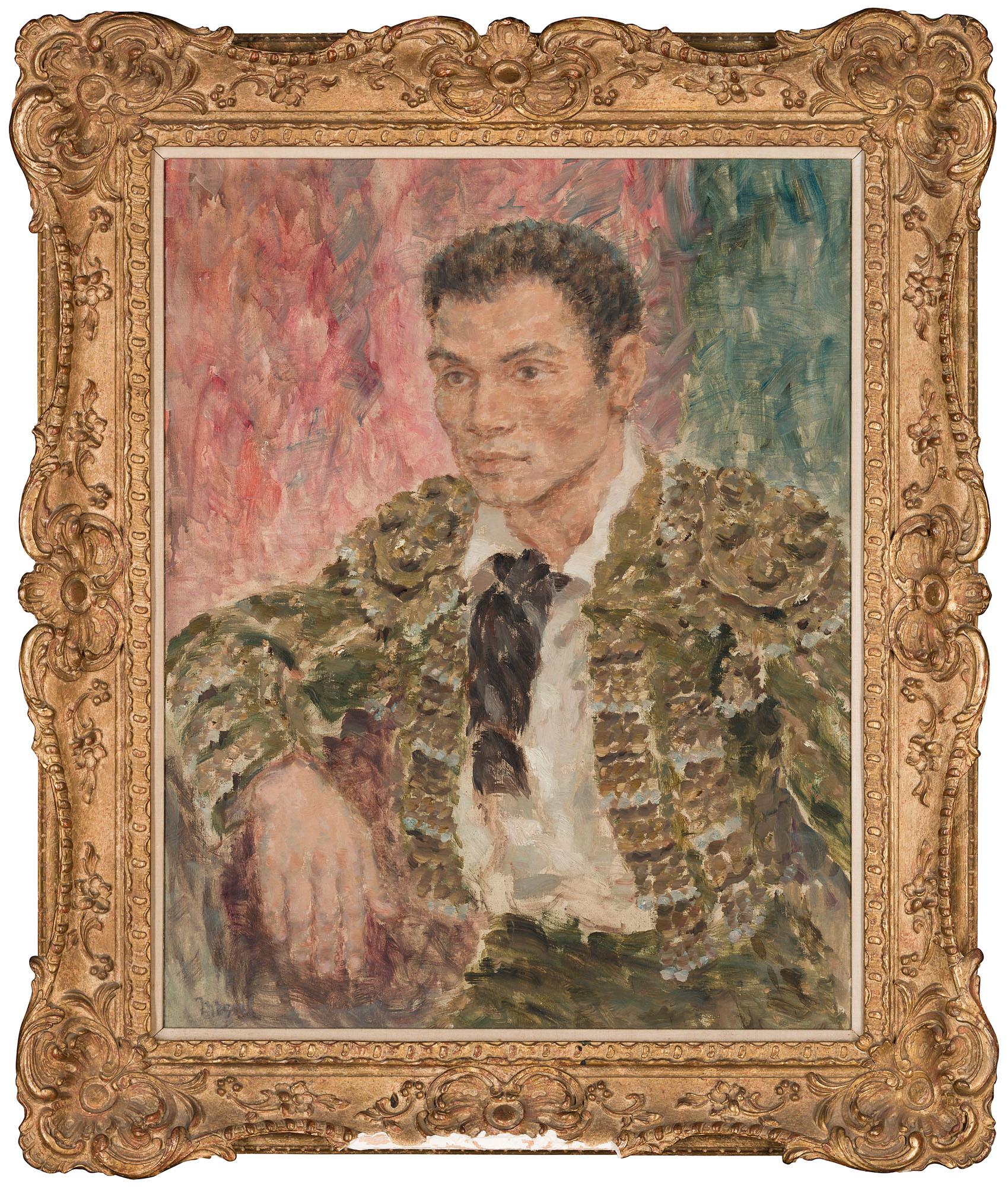 Portrait of a Torero, three-quarter length, seated wearing a 'traje de ...
