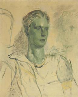 Oliver Messel - Portrait sketch of a young man