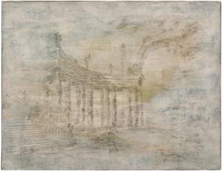 Oliver Messel\'S Design For Sleeping Beauty: <Br>Oliver Hilary Sambourne Messel - A large set design for the garden scene for the birthday of Princess Aurora, Sleeping Beauty