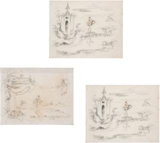 Oliver Messel\'S Designs For Sleeping Beauty,<Br><Br>Oliver Hilary Sambourne Messel - Three stage designs, probably for the Royal Ballet production of Sleeping Beauty