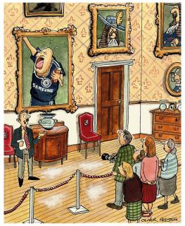 Oliver Preston - \'For 500 years the family supported the King. Now they support Chelsea.\' (illustrated); and \'Seeing as it\'s a special occasion, I thought I\'d look after the children\'