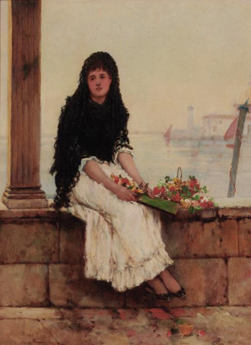 Oliver Rhys - The Venetian flower vendor