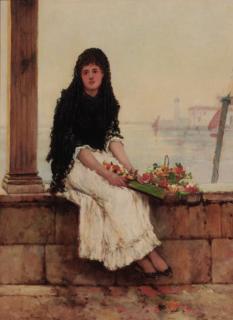 Oliver Rhys - The Venetian flower vendor