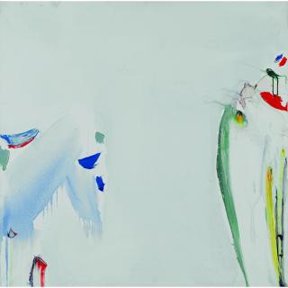 Olivier Debré - Blanche Variante Taches Rouges De Royan