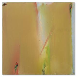 Olivier Debré - Ocre vert à la trouée bleu pâle léger