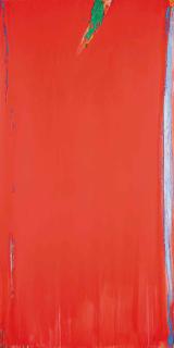 Olivier Debré - Rouge Vertical Tache Verte (Red Vertical Green Stain)