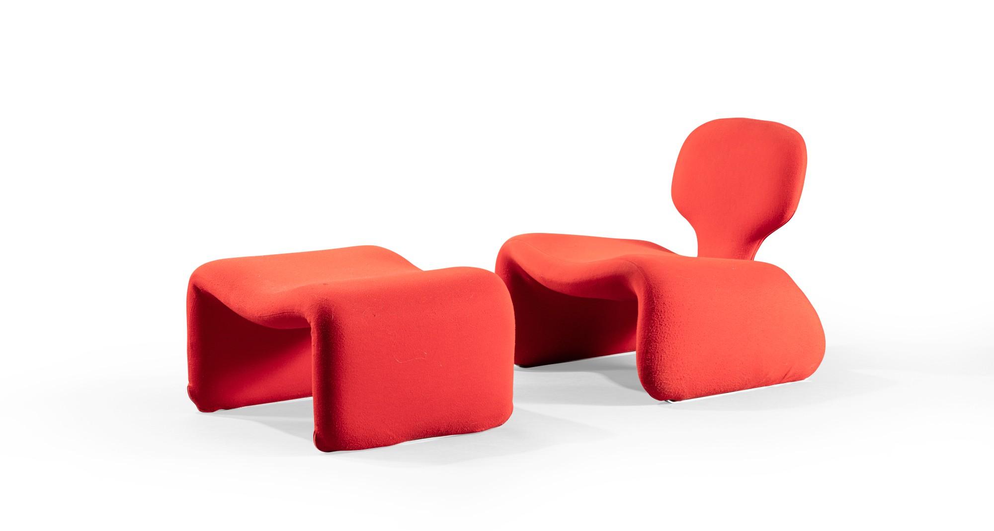 Olivier Mourgue - Chauffeuse et ottoman Djinn, le modèle créé en 1965