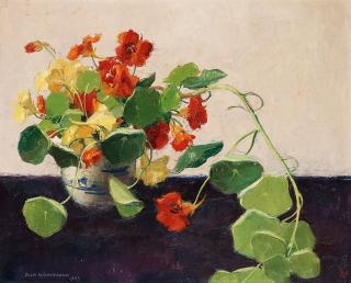 Olle Hjortzberg - Indian cress in chinese jar