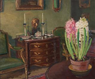 Olle Hjortzberg - Interior med hyacinths