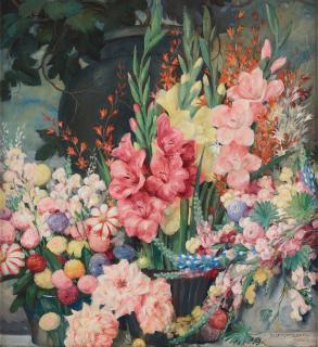 Olle Hjortzberg - Still life with flowers