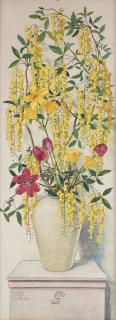 Olle Hjortzberg - Still life with Laburnum tree flowers