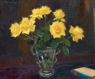 Olle Hjortzberg - Still life with yellow roses