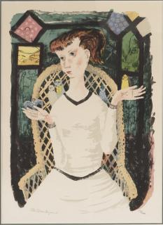 Olle Olsson-Hagalund - Flicka med fåglar