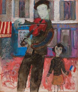 Olle Olsson-Hagalund - Street musician in Paris