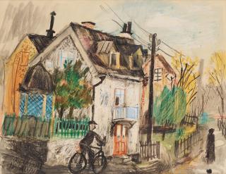 Olle Olsson-Hagalund - Street scene Hagalund