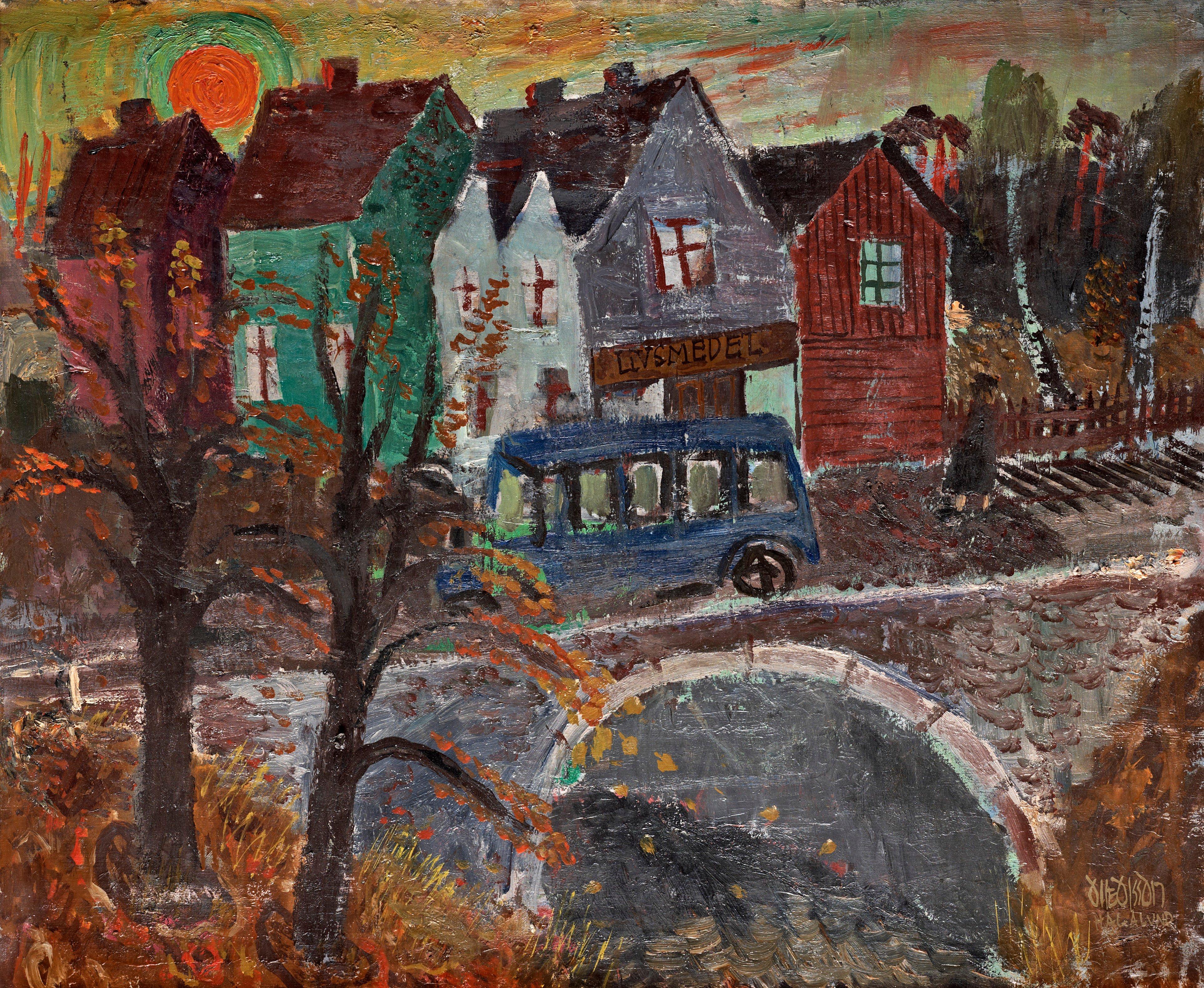 Olle Olsson-Hagalund - The blue bus, Hagalund