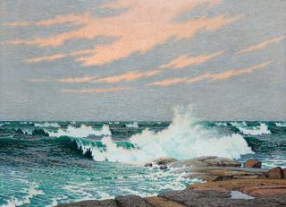 Olof Thunman - Coastal scene with heavy sea
