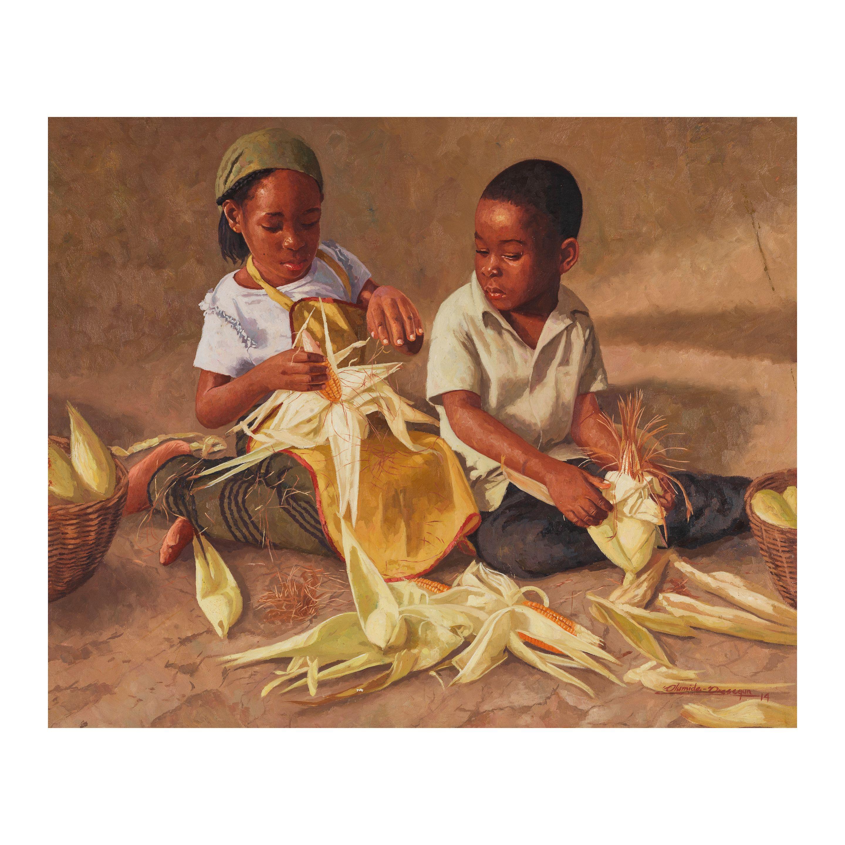 Olumide Oresegun - Kids husking corn