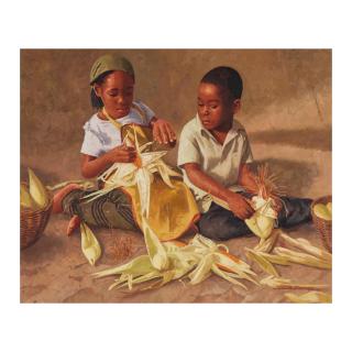 Olumide Oresegun - Kids husking corn