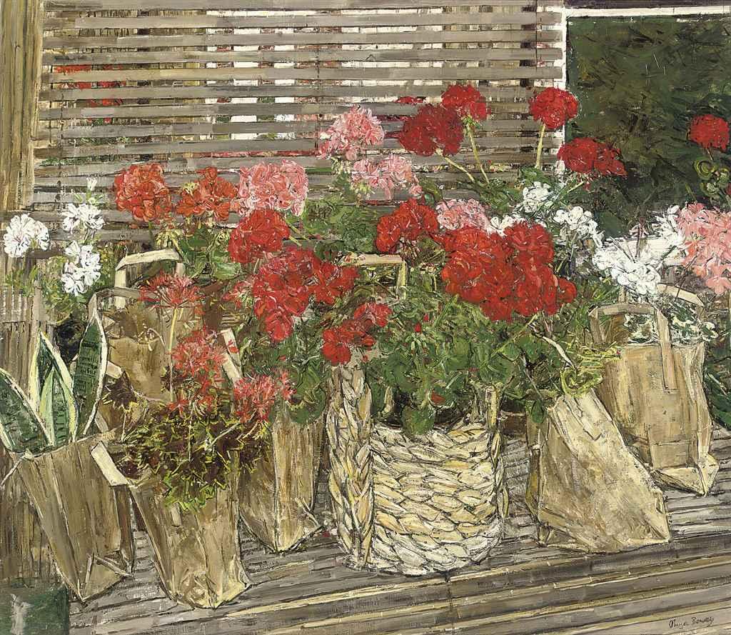 Olwyn Bowey, R.A. - Bags of Geraniums