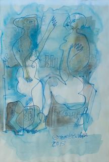 Omar El-Nagdi - Two Figures in Blue