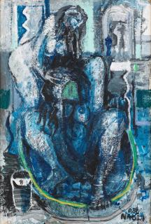 Omar El-Nagdi - Untitled (Seated Figure)