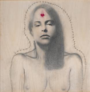Omar Galliani - Nuove Anatomiesigned, Titled And Dated 03 On The Reverse, Pencil And Pigment On Board